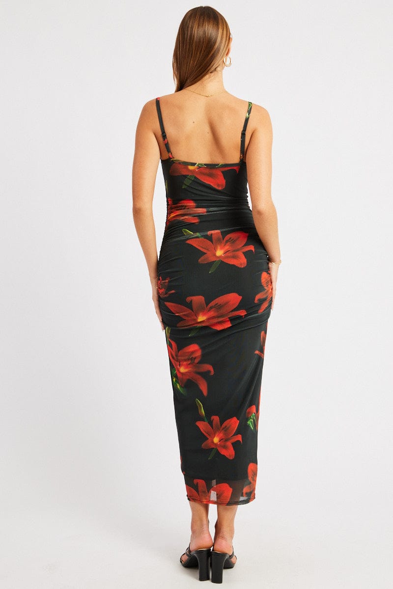 Black Floral Bodycon Dress Singlet Mesh | Ally Fashion Black Floral Bodycon Dress Singlet Mesh | Ally Fashion