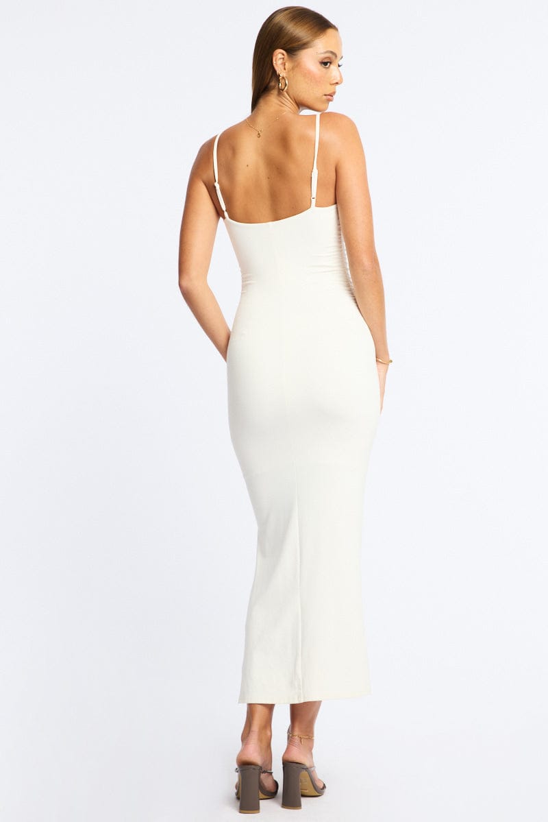 White Bodycon Dress Maxi