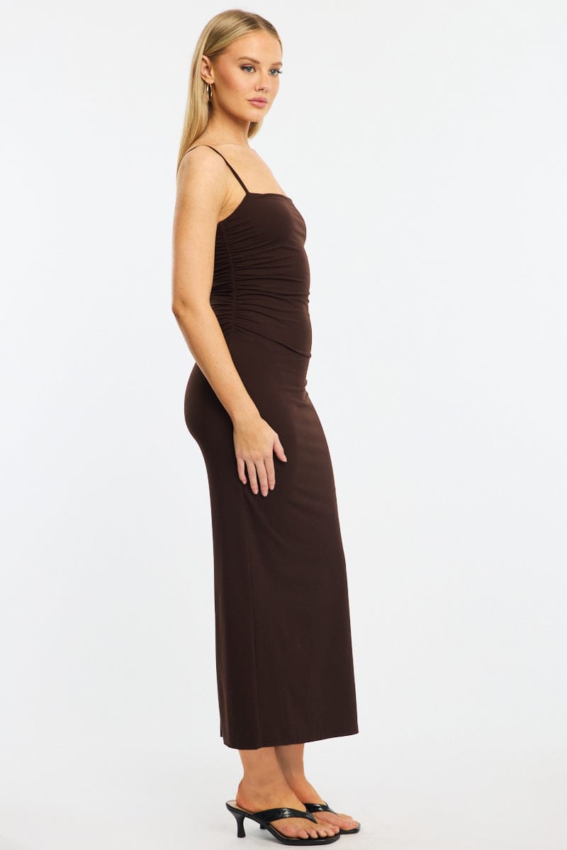 Brown Bodycon Dress Maxi for Ally Fashion