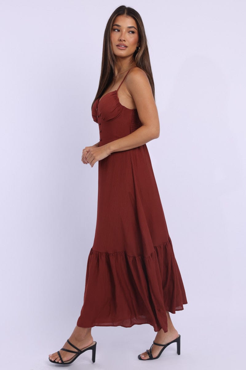 Red Maxi Dress Tiered | Ally Fashion Red Maxi Dress Tiered | Ally Fashion