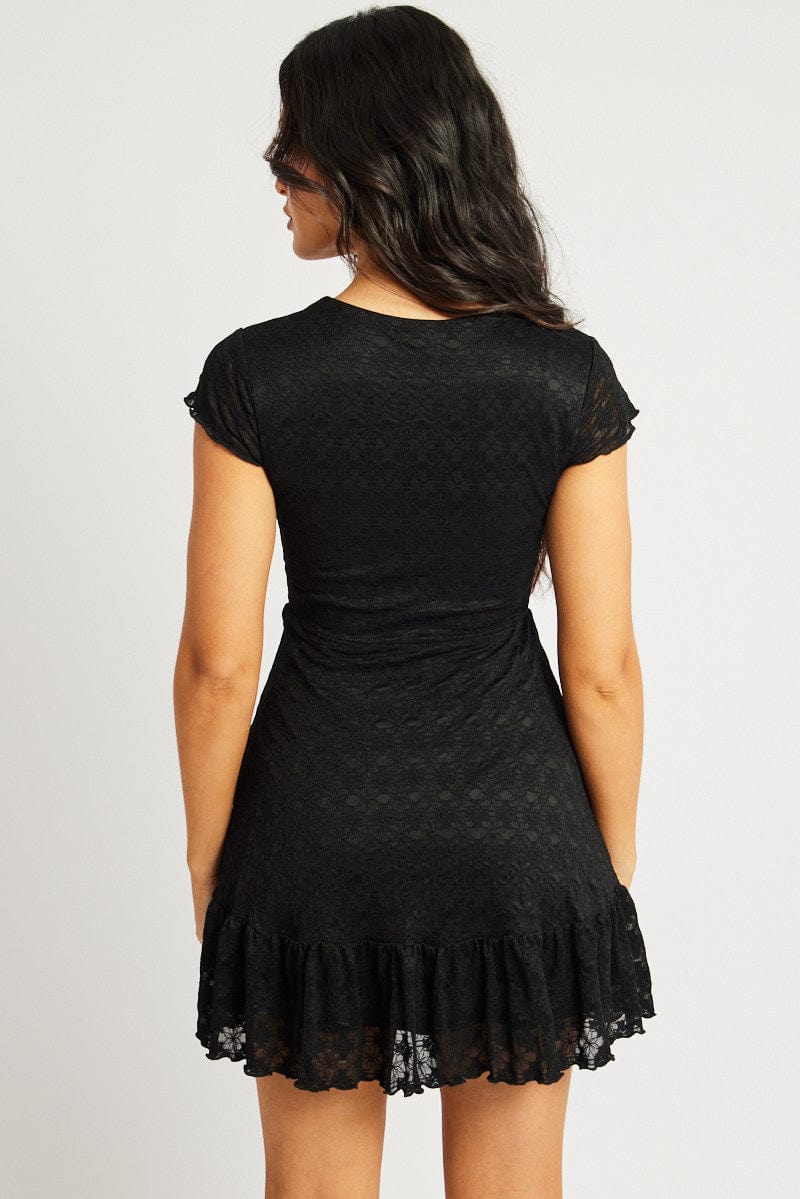 Black Mini Dress Lace | Ally Fashion Black Mini Dress Lace | Ally Fashion