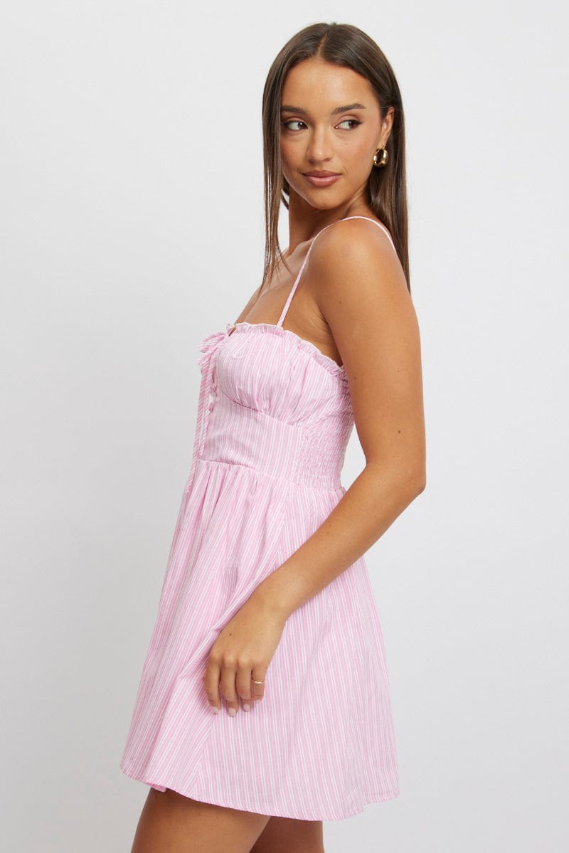 Bellamy Striped Sweetheart A-Line Midi Dress - ASTR the Label Bellamy Striped Sweetheart A-Line Midi Dress - ASTR the Label