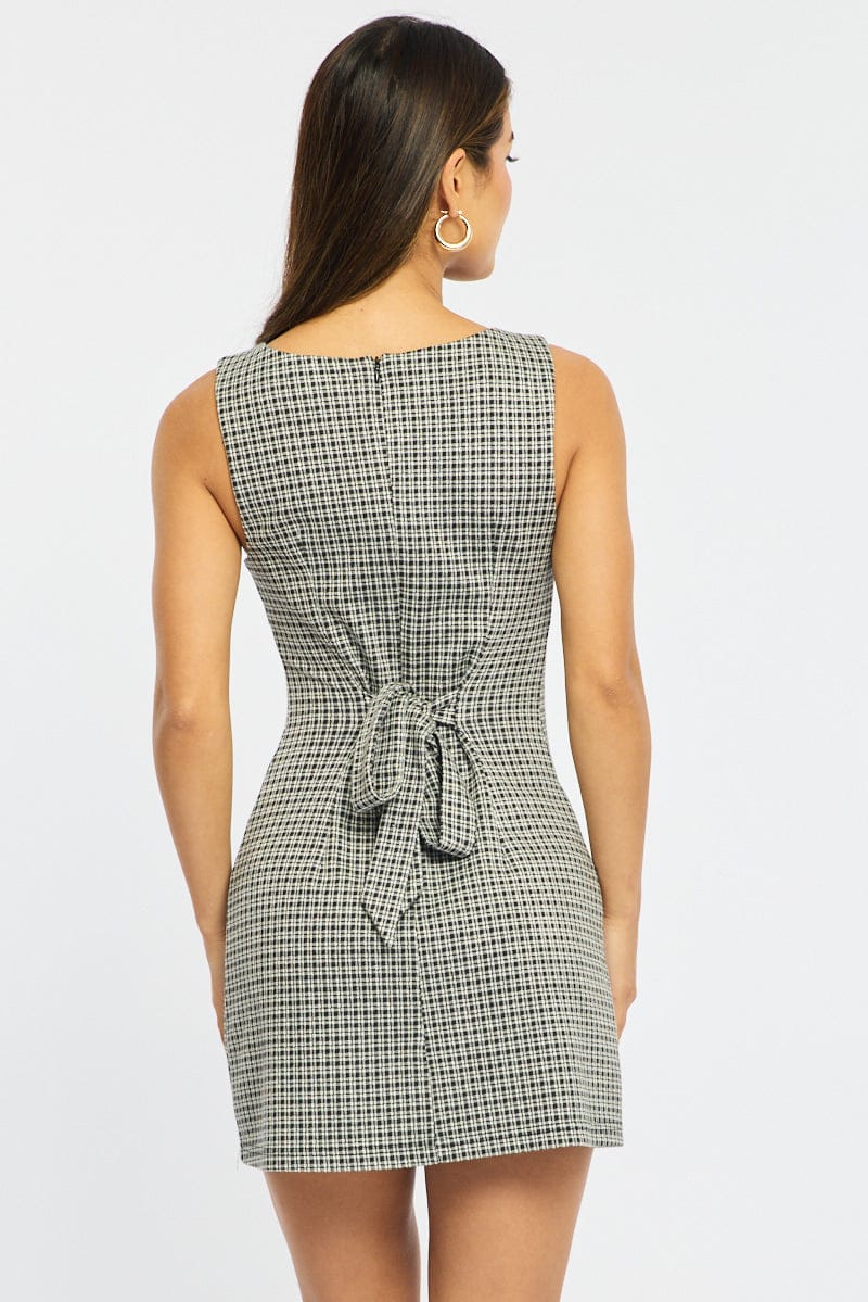 Black Check Bodycon Dress Mini Check | Ally Fashion Black Check Bodycon Dress Mini Check | Ally Fashion