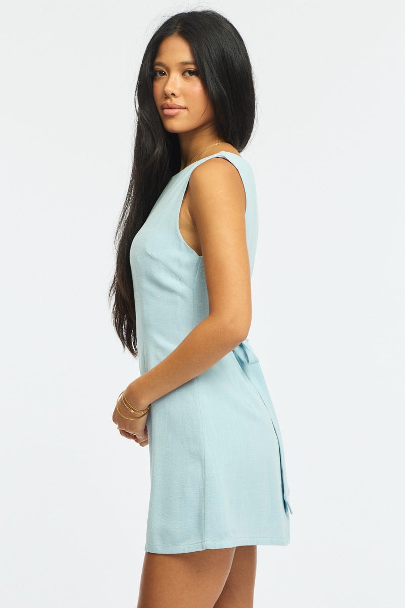 Blue Bodysuit Dress Mini for Ally Fashion