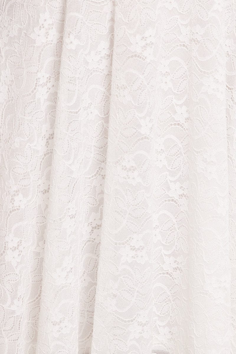 White Fit And Flare Dress Long Sleeve Lace | Ally Fashion White Fit And Flare Dress Long Sleeve Lace | Ally Fashion