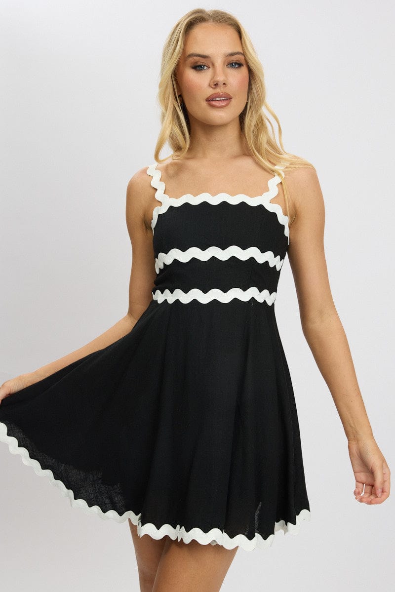 Black Fit And Flare Dress Ric Rac Mini for Ally Fashion