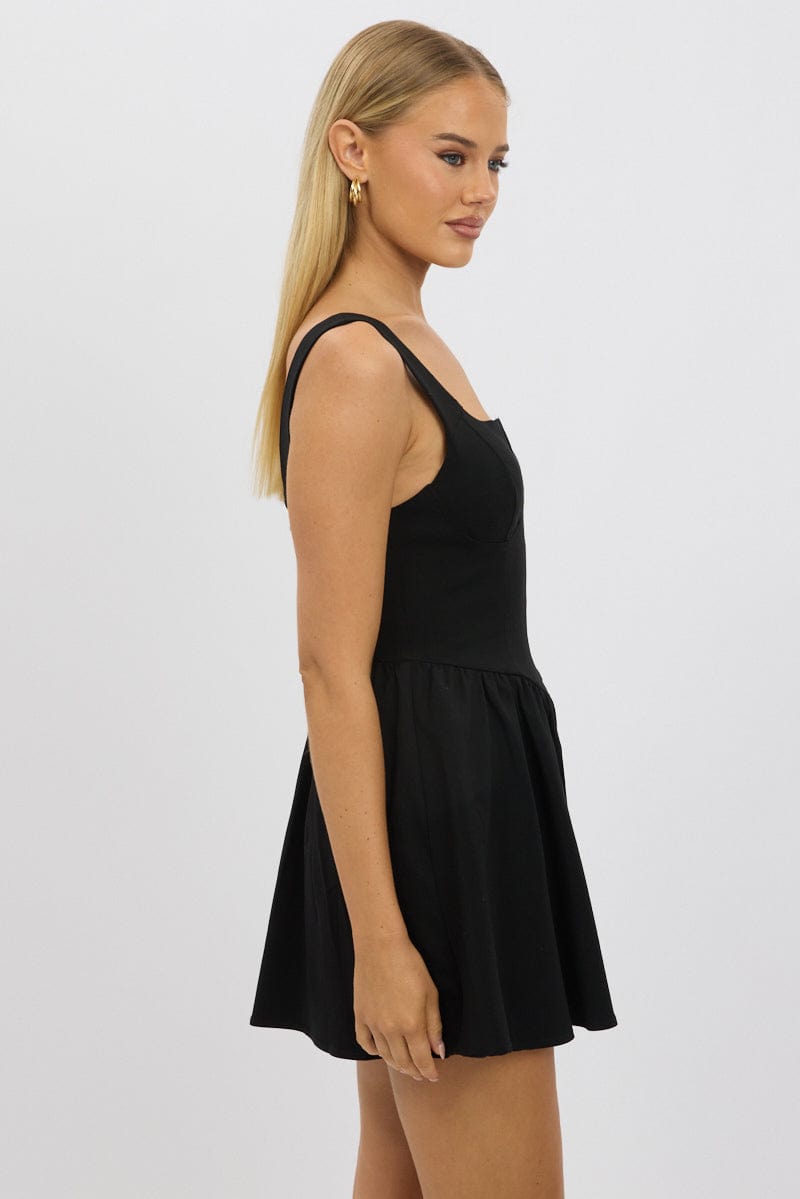 Black Fit And Flare Dress Mini for Ally Fashion