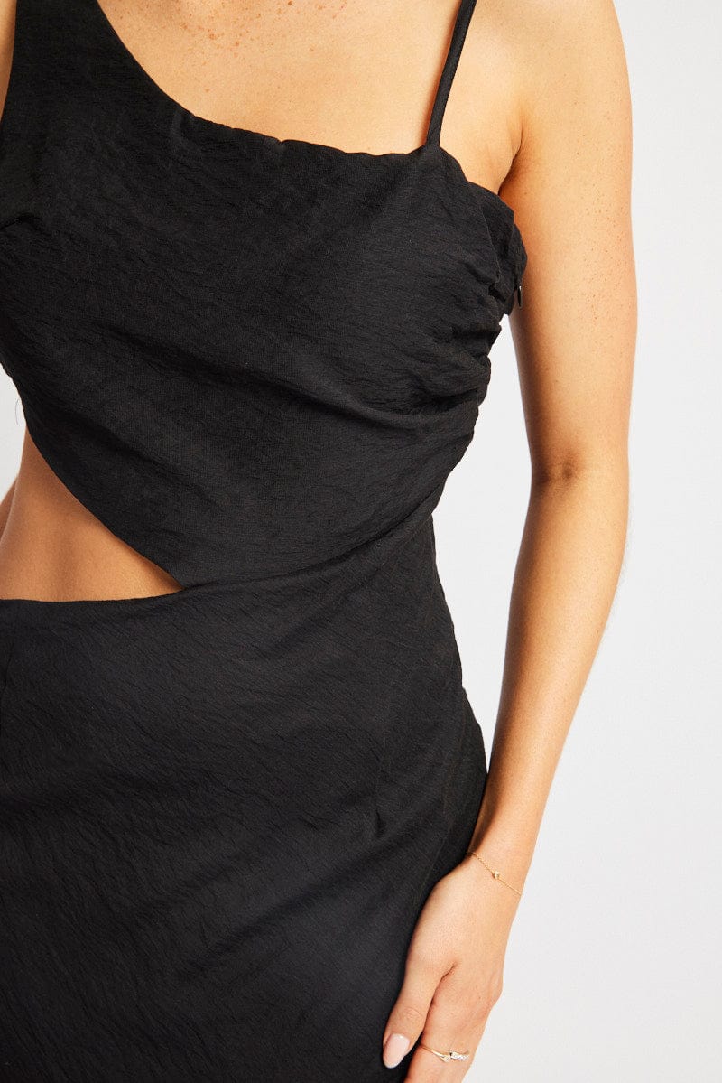 Black Maxi Dress Cut Out Detail for Ally Fashion