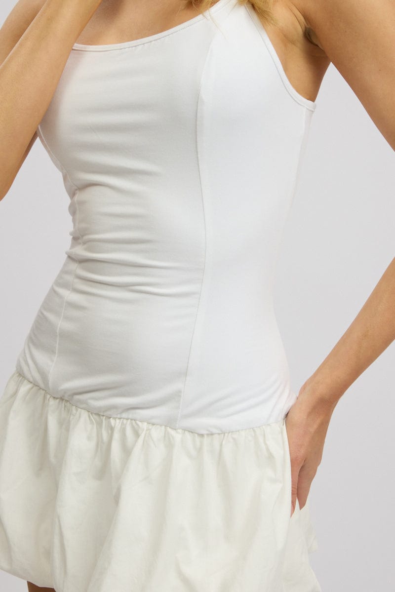 White Bubble Dress Singlet for Ally Fashion