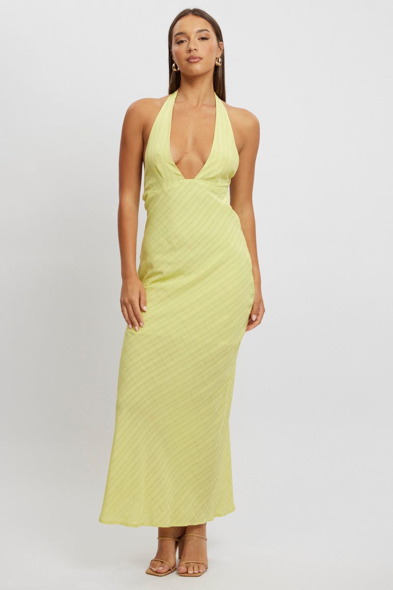 Green Halter Neck Maxi Dress | Ally Fashion Green Halter Neck Maxi Dress | Ally Fashion