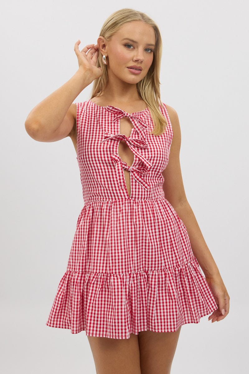 burkes mini dress red check Burkes Mini Dress Red Check Curve