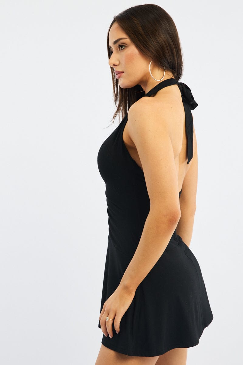Black Halter Neck Mini Dress | Ally Fashion Black Halter Neck Mini Dress | Ally Fashion
