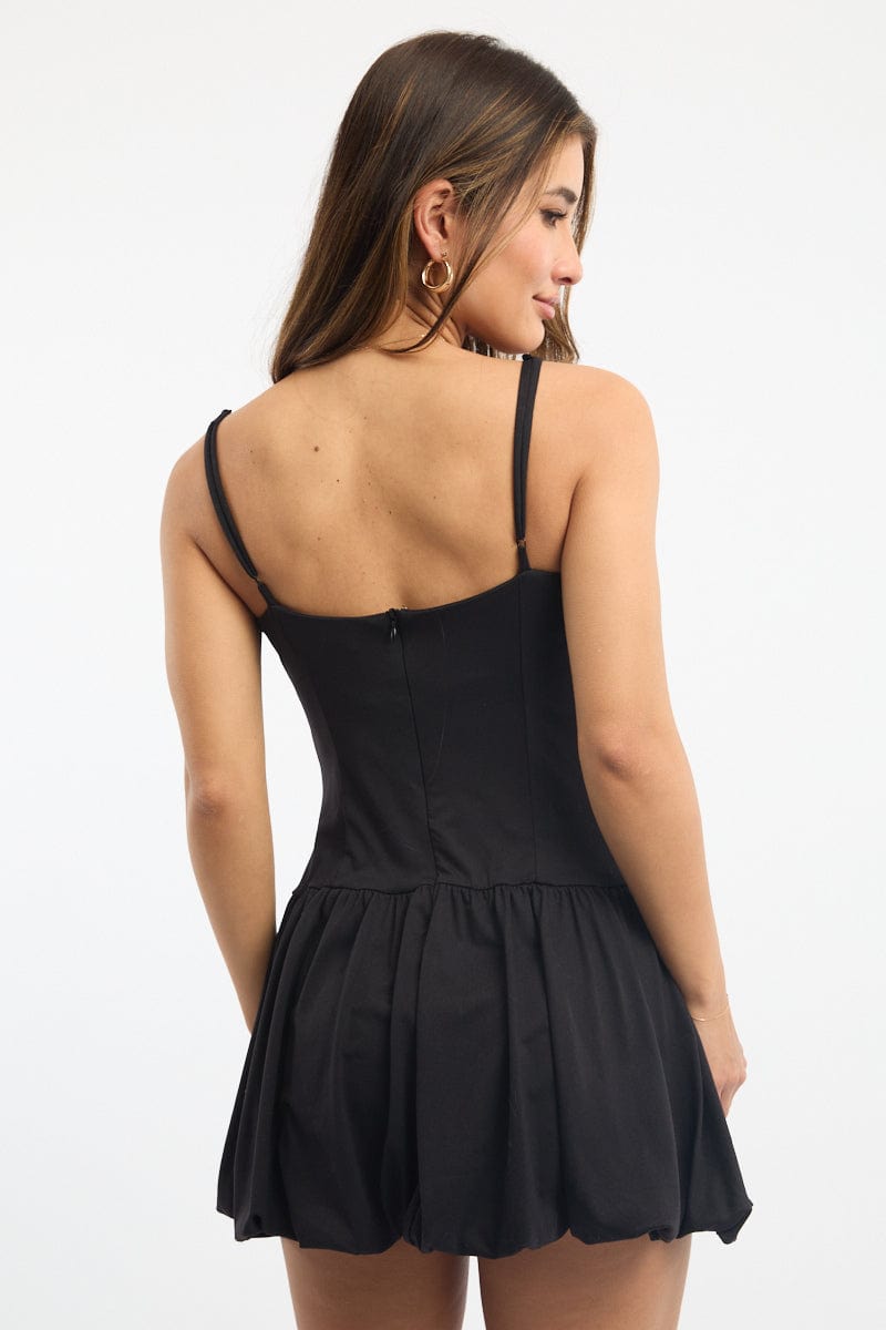 Black Bubble Mini Dress Supersoft for Ally Fashion