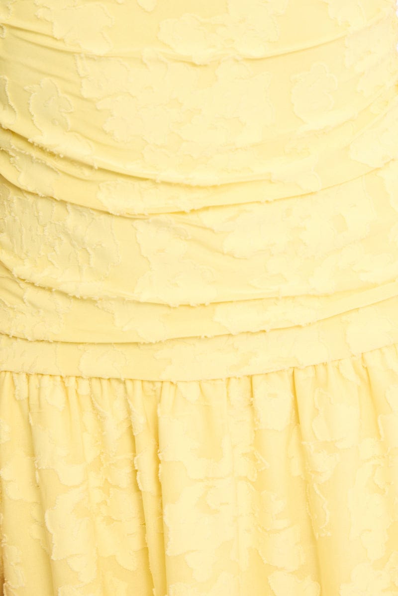Yellow Mini Dress Drop Waist