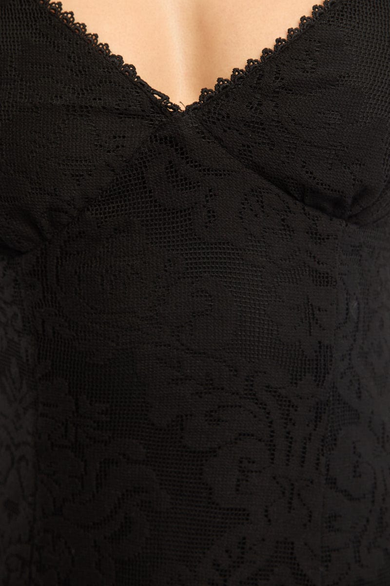 Black Mini Dress Backless Lace for Ally Fashion