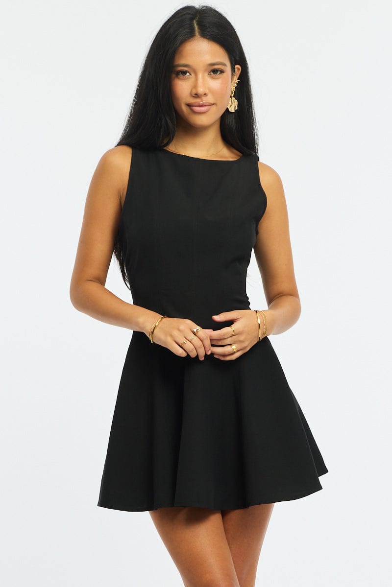 Black Mini Dress Sleeveless from Ally Fashion