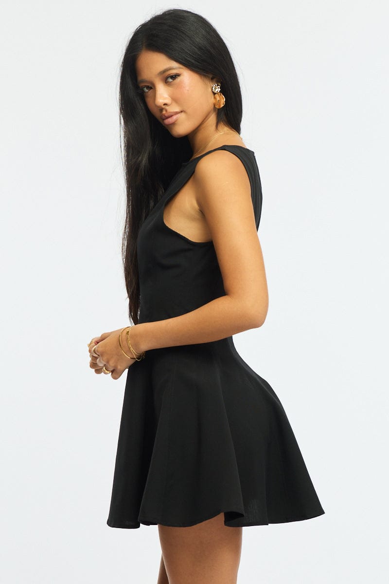 Black Mini Dress Sleeveless for Ally Fashion