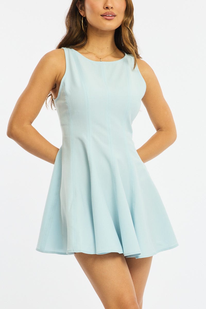 Blue Mini Dress Sleeveless for Ally Fashion