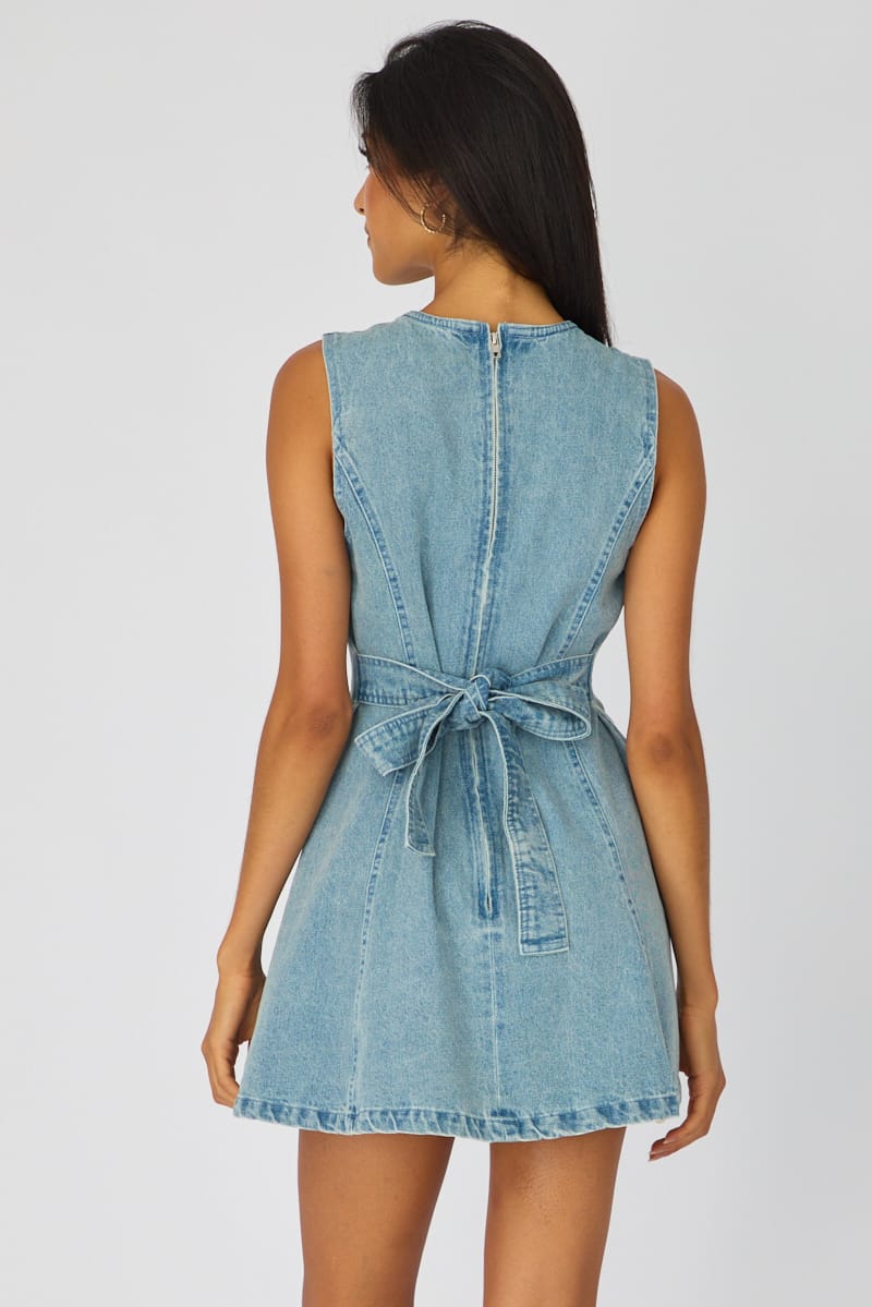 Denim Mini Dress Sleeveless for Ally Fashion