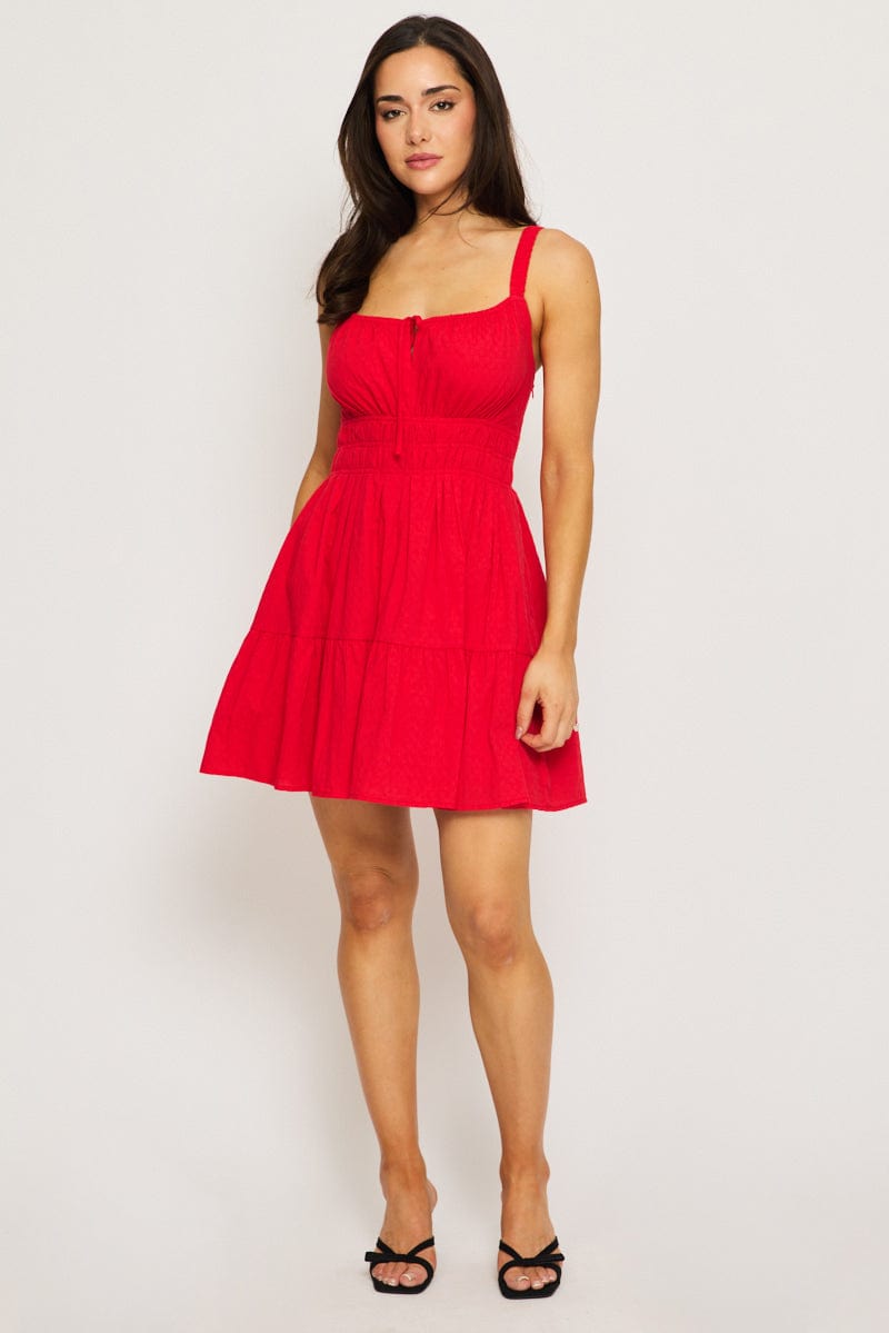 red fit and flare dress Red Fit And Flare Dress Mini