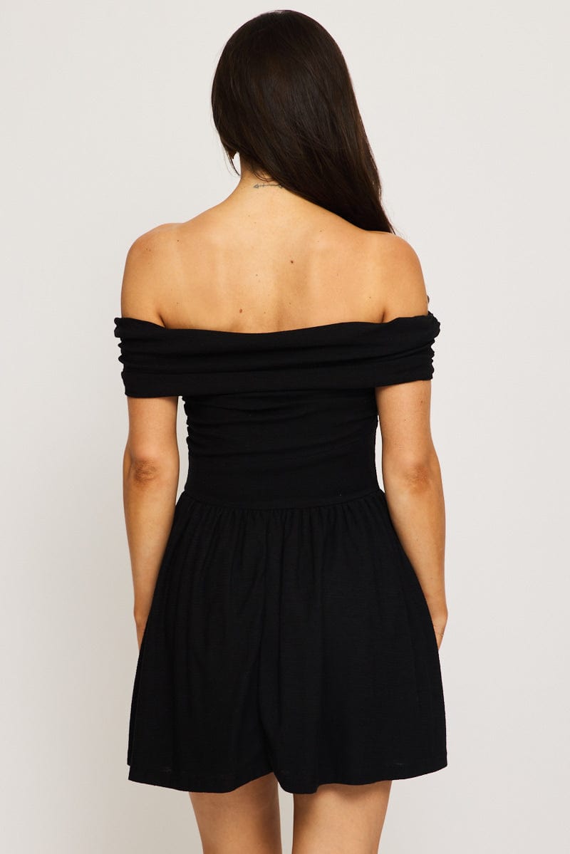Black Off Shoulder Mini Dress