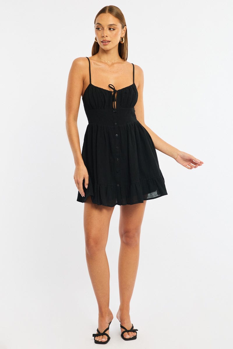 Black Fit And Flare Dress Mini
