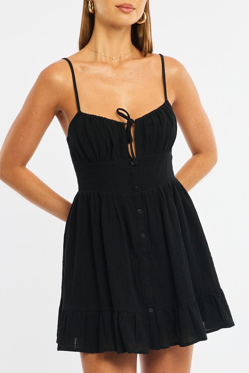 Black Fit And Flare Dress Mini for Ally Fashion