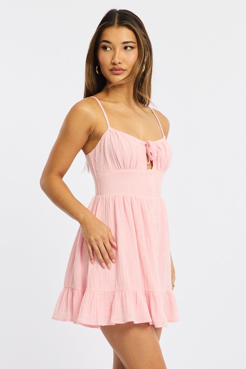 Pink Fit And Flare Dress Mini for Ally Fashion