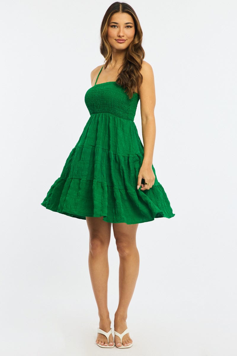 Green Skater Dress | Ally Fashion Green Skater Dress | Ally Fashion