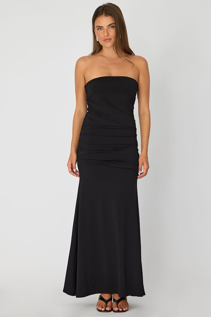Black Strapless Maxi Dress for Ally Fashion