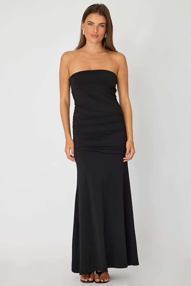 Black Strapless Maxi Dress for Ally Fashion