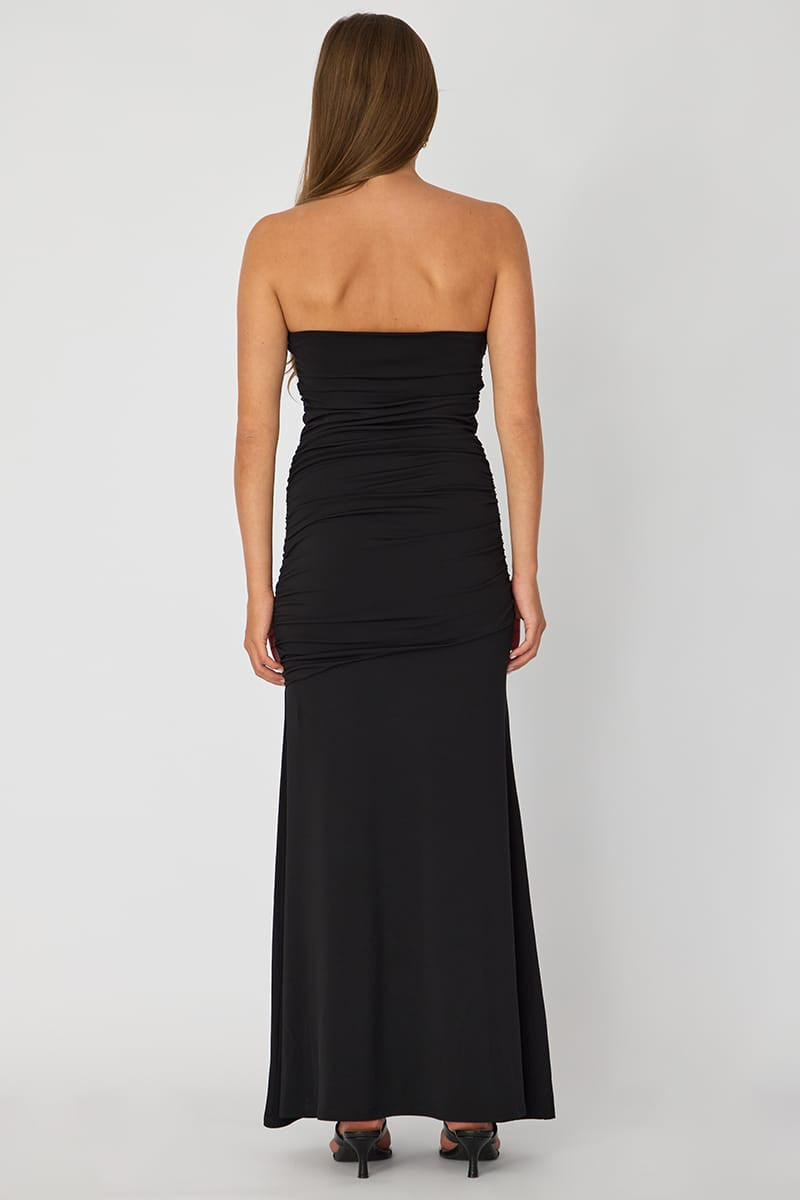 Black Strapless Maxi Dress for Ally Fashion