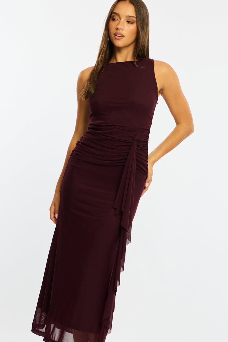 Red Maxi Dress Mesh | Ally Fashion Red Maxi Dress Mesh | Ally Fashion