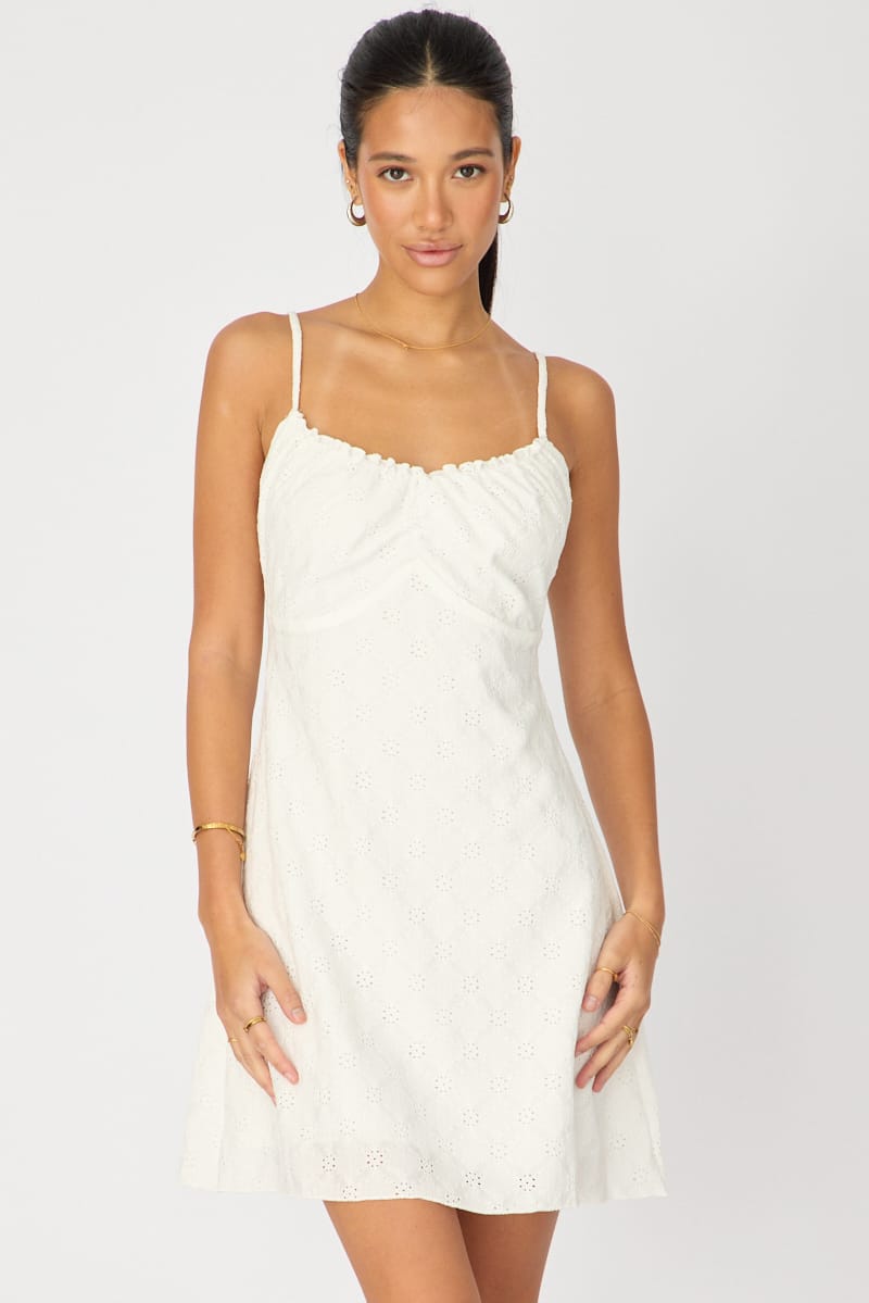 White Mini Dress Lace for Ally Fashion