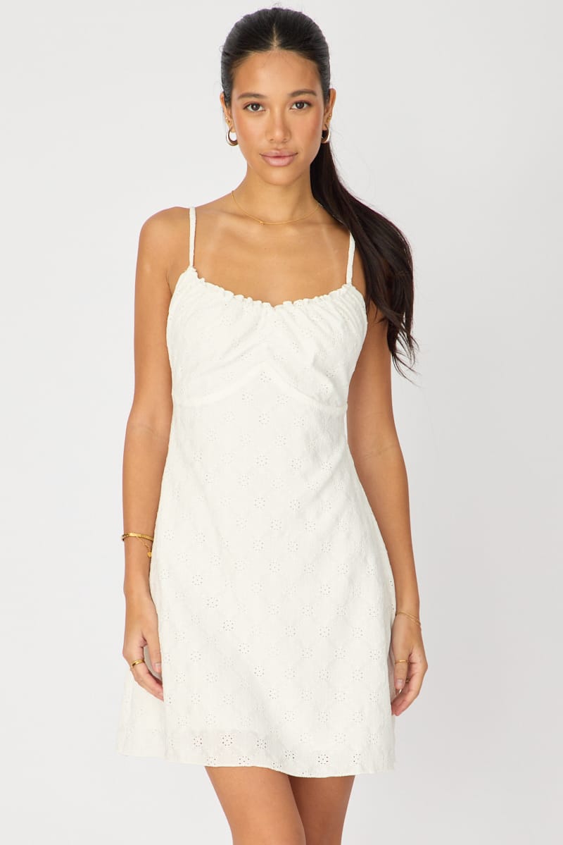 White Mini Dress Lace for Ally Fashion