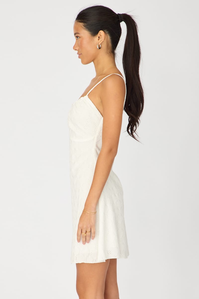 White Mini Dress Lace for Ally Fashion