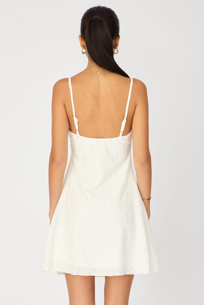 White Mini Dress Lace for Ally Fashion