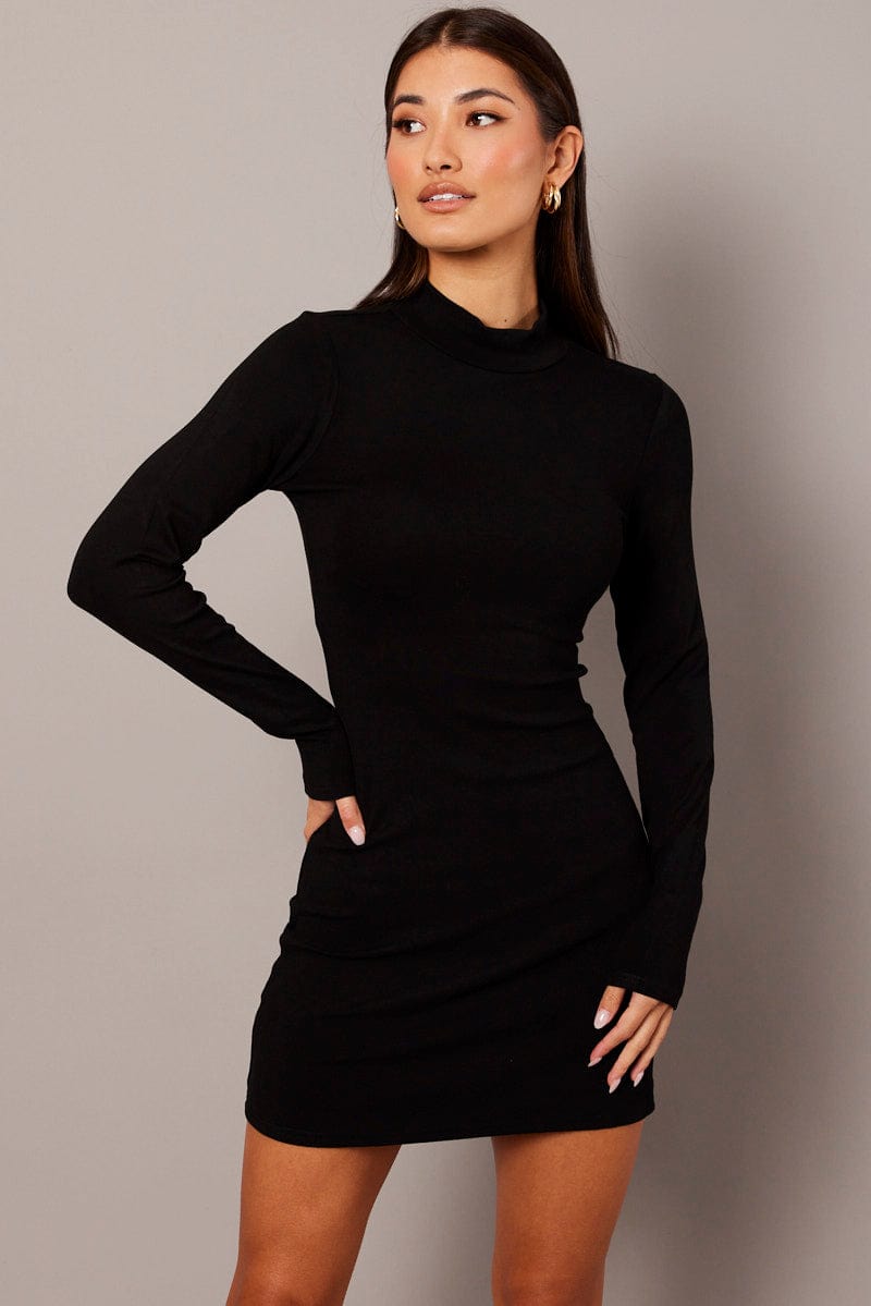 Black Bodycon Dress Long sleeve Mini for Ally Fashion