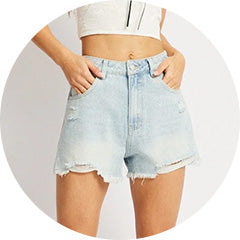 Shop Denim Shorts at Ally Fashion Womenswear