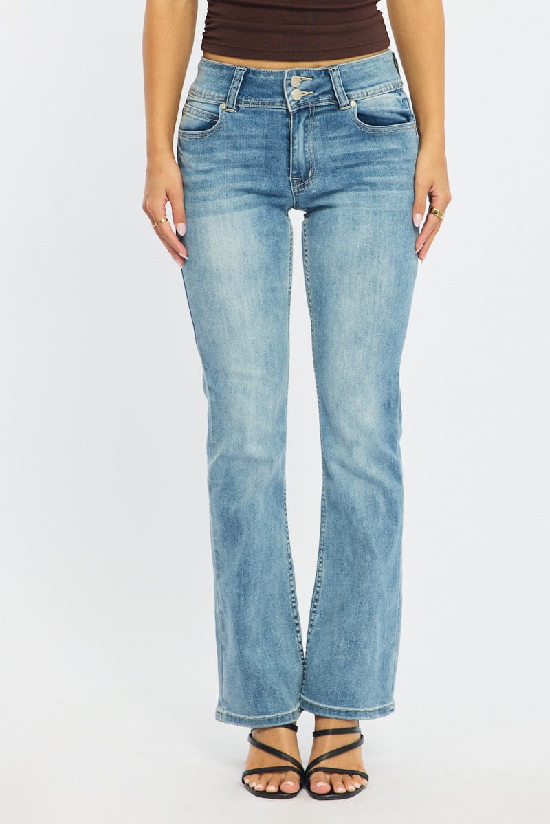 Denim Flare Jeans Low Rise for Ally Fashion