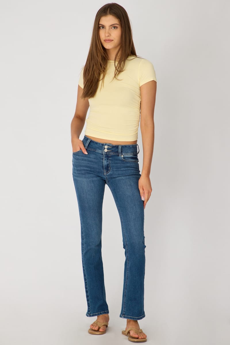 Denim Boot Cut Jeans Mid Rise Stretch Denim for Ally Fashion