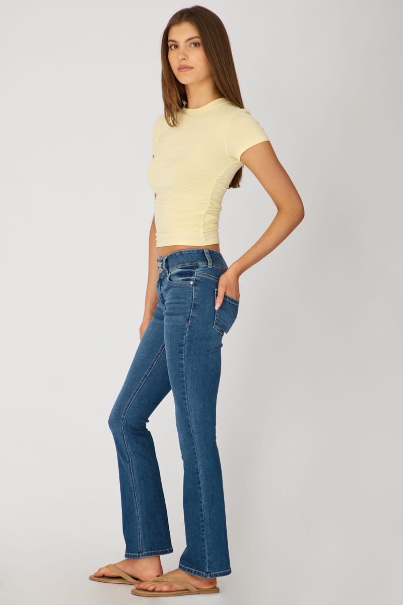 Denim Boot Cut Jeans Mid Rise Stretch Denim for Ally Fashion