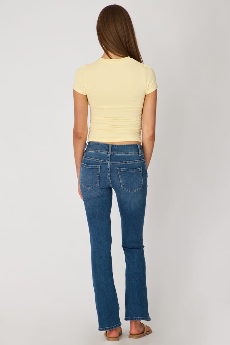 Denim Boot Cut Jeans Mid Rise Stretch Denim for Ally Fashion