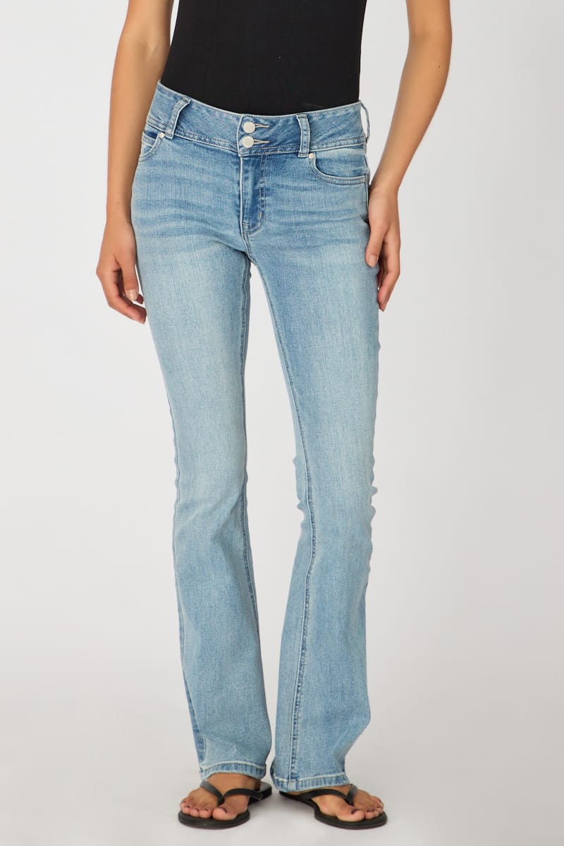 Denim Boot Cut Jeans Mid Rise Stretch Denim for Ally Fashion