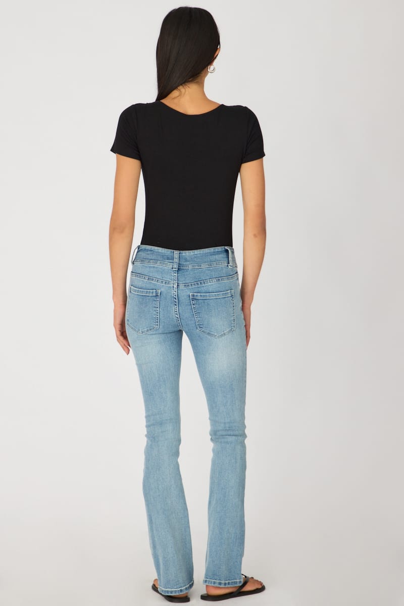 Denim Boot Cut Jeans Mid Rise Stretch Denim for Ally Fashion