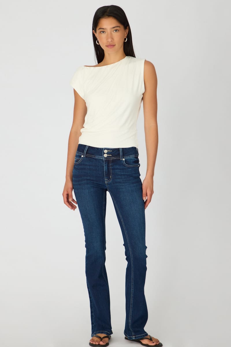 Denim Boot Cut Jeans Mid Rise Stretch Denim for Ally Fashion