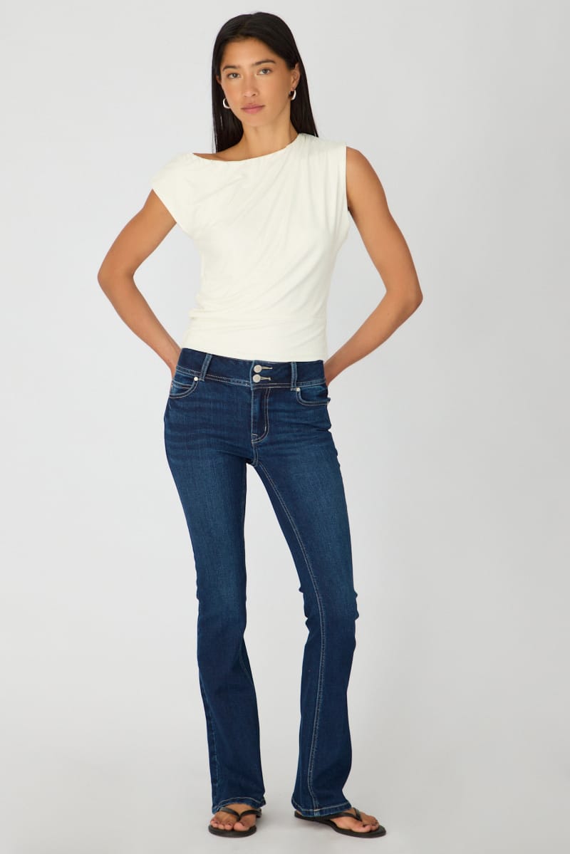 Denim Boot Cut Jeans Mid Rise Stretch Denim for Ally Fashion