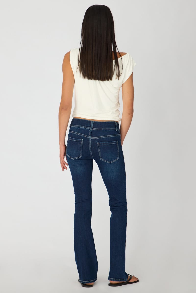Denim Boot Cut Jeans Mid Rise Stretch Denim for Ally Fashion