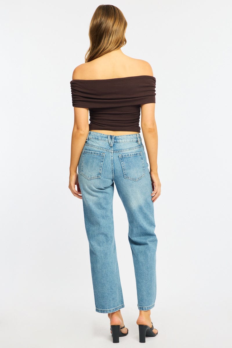 Denim Straight Leg Mid Rise for Ally Fashion
