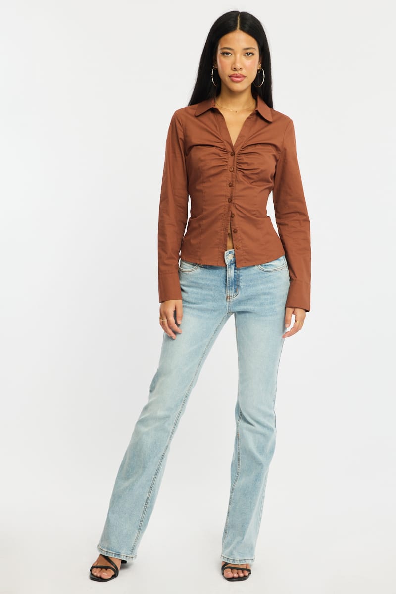 Denim Flare Leg Jeans Stretch Denim for Ally Fashion